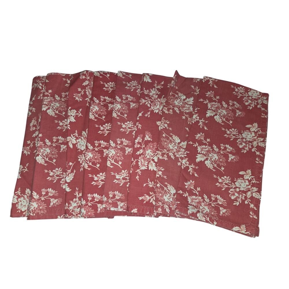 Lot of 8 William Sonoma French Country Rose Cotton Napkins